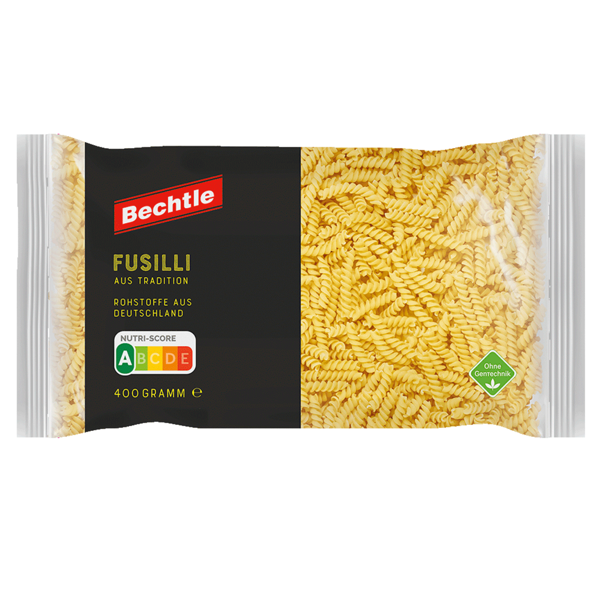 Bechtle Fusilli Nudeln, 400 Gramm, mit Nutri-Score A, hergestellt in Deutschland, ohne Gentechnik