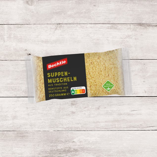 Bechtle Verpackung der Suppenmuscheln.