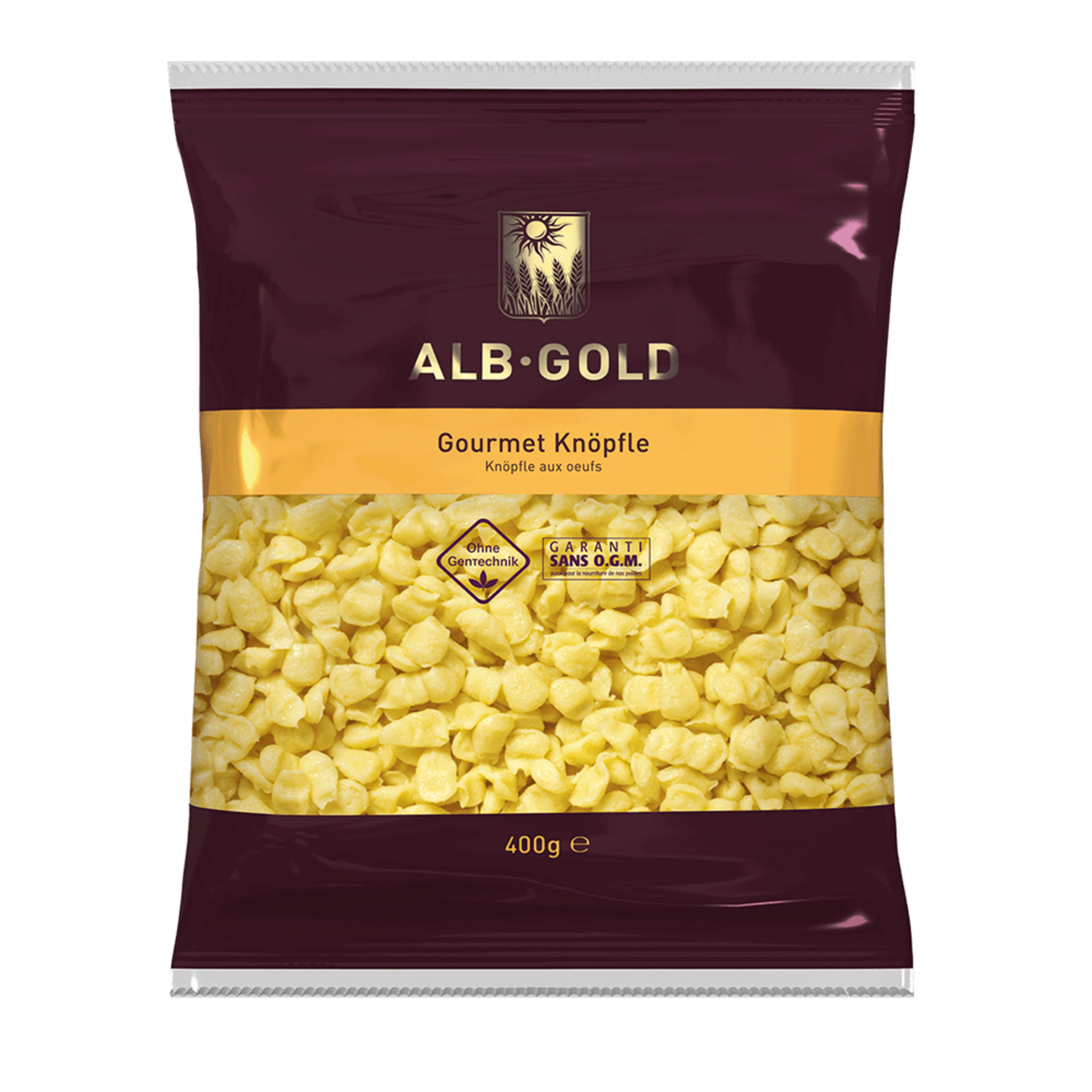 Packung Alb-Gold Gourmet Knöpfle, 400g, mit Eiern, ohne Gentechnik,