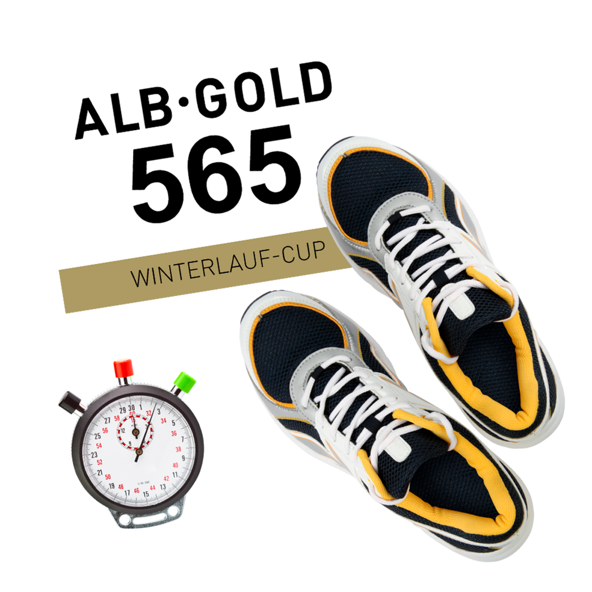 Laufschuhe für den Winterlauf-Cup mit Startnummer 565