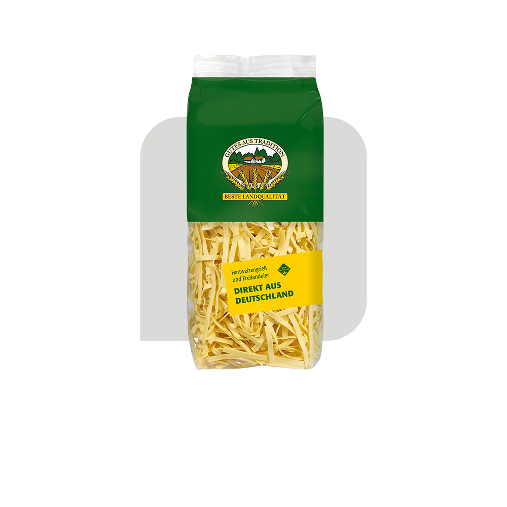 Packshot der Bandnudeln der Marke Beste Landqualität