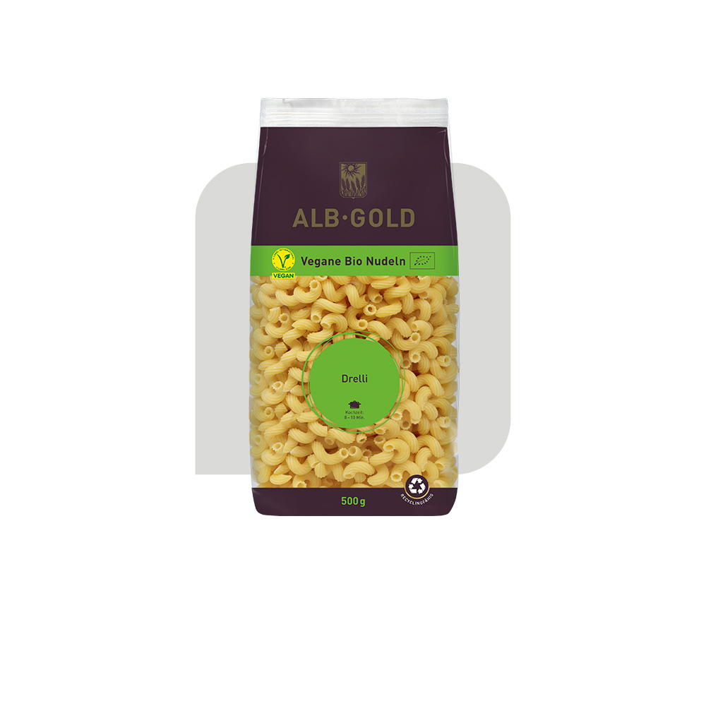 Packshot der veganen Bio Drelli von ALB-GOLD